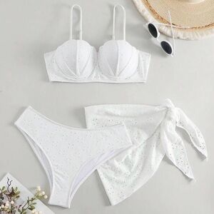 New White Eyelet Bikini Set
